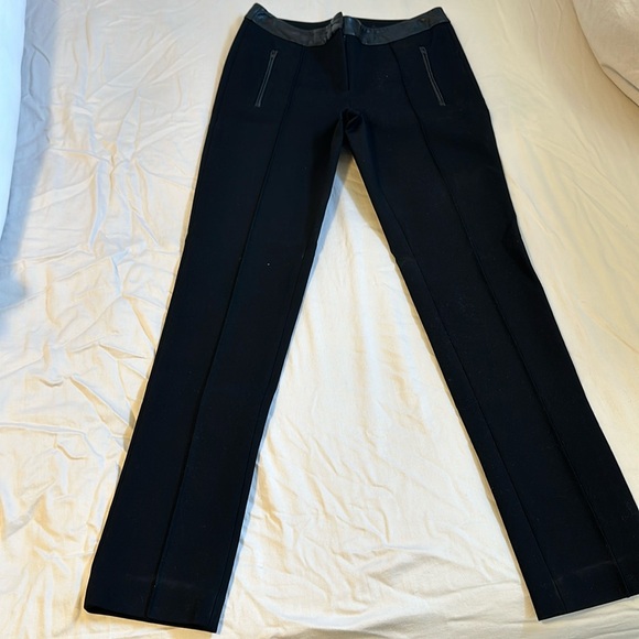 Black Danier dress pants size 6 with leather trim. Very good condition - Picture 1 of 6